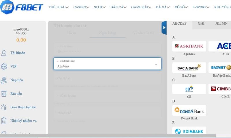 Chỉ dẫn cách rút tiền tại F8BET rõ ràng qua từng bước